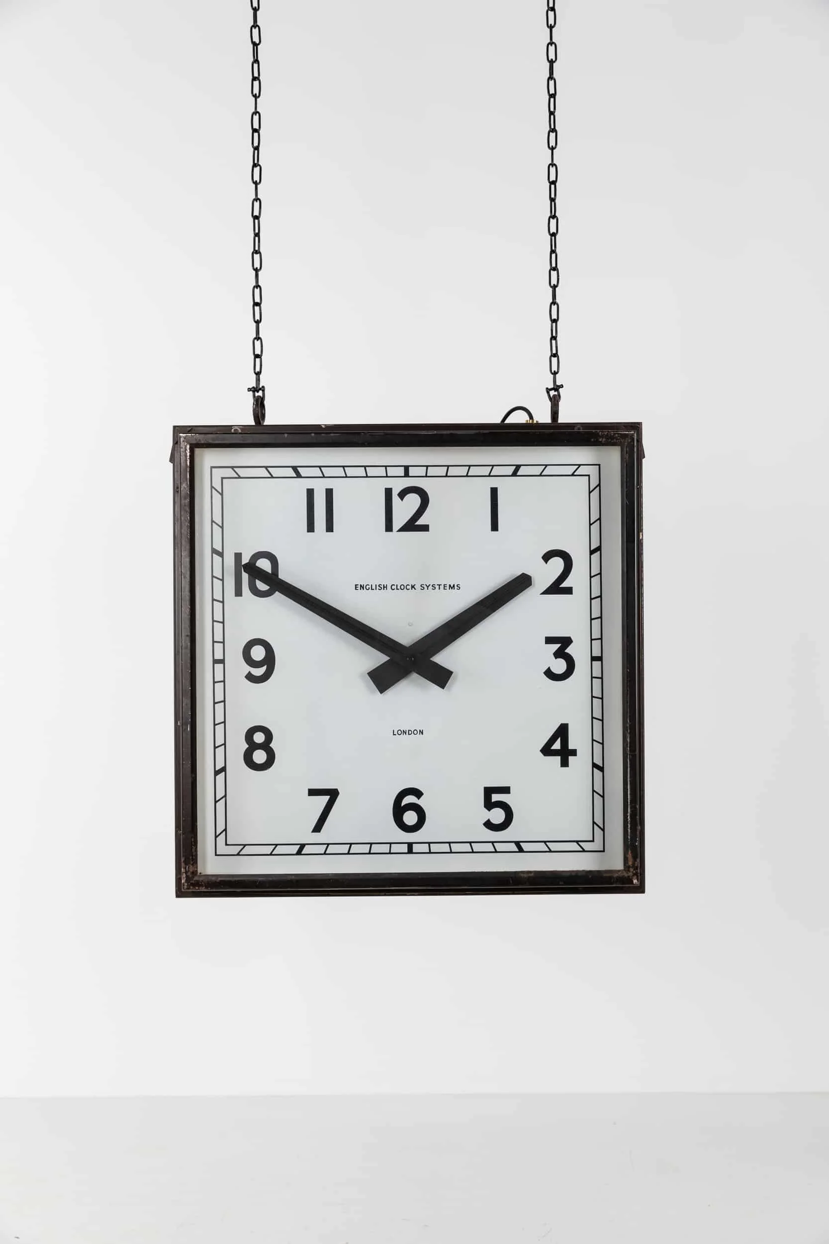 Large Double Sided Smiths Electric Clock — Antiques Workshop